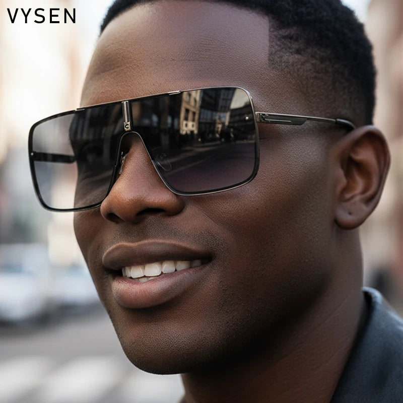 Fashion Oversized Square Sunglasses For Men Big Frame 2026 Luxury Brand Design Metal Frame Sun Glasses Man Retro Shades Eyewear