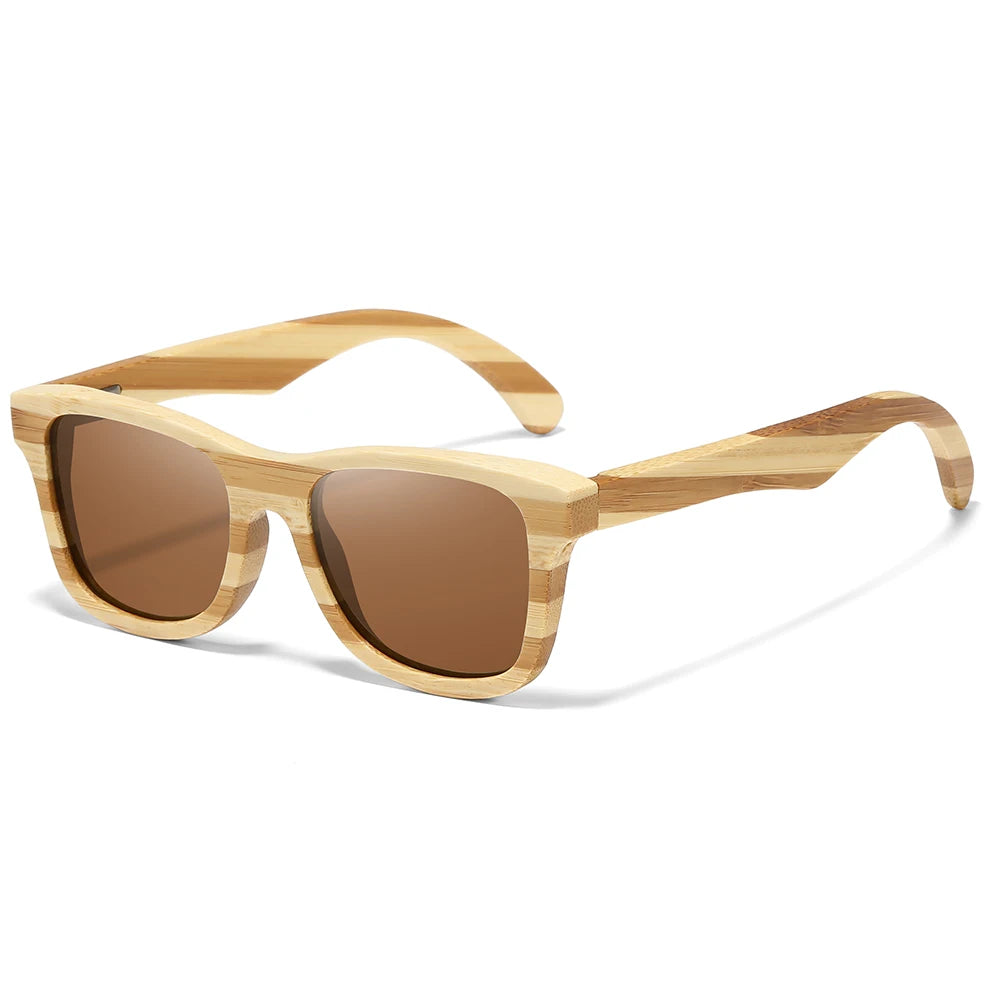 GM Natural Zebra bamboo adult sunglasses Manual polarized glasses Mirror coated lens Glasses Gift box 8621C