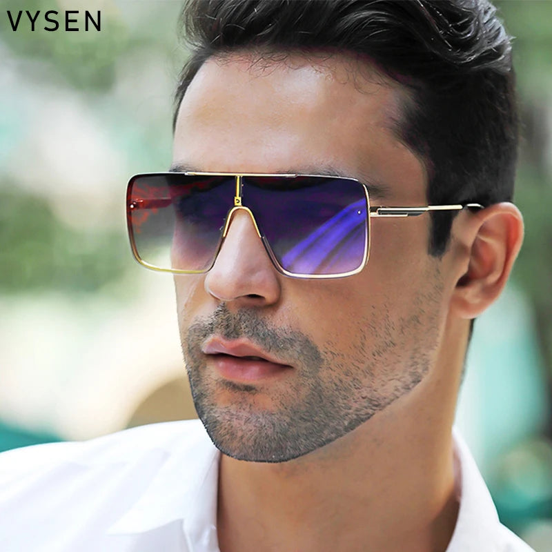 Fashion Oversized Square Sunglasses For Men Big Frame 2026 Luxury Brand Design Metal Frame Sun Glasses Man Retro Shades Eyewear