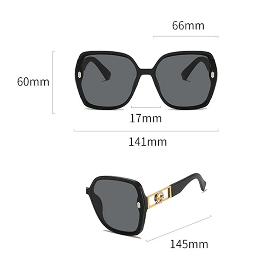 Fashion Square Frame Sunglasses Anti-UV Travel Accessories Popular Sunglasses Beach Eye Protection Shades Glasses Summer Decor
