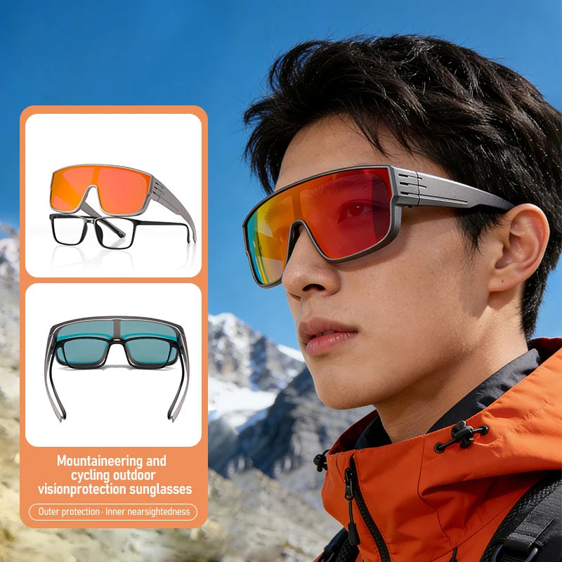 New Outdoor Cycling Polarized Sunglasses Men Driving Fit Over Glasses Sports Climbing Women Bicycle Outdoor Windproof TR Goggles