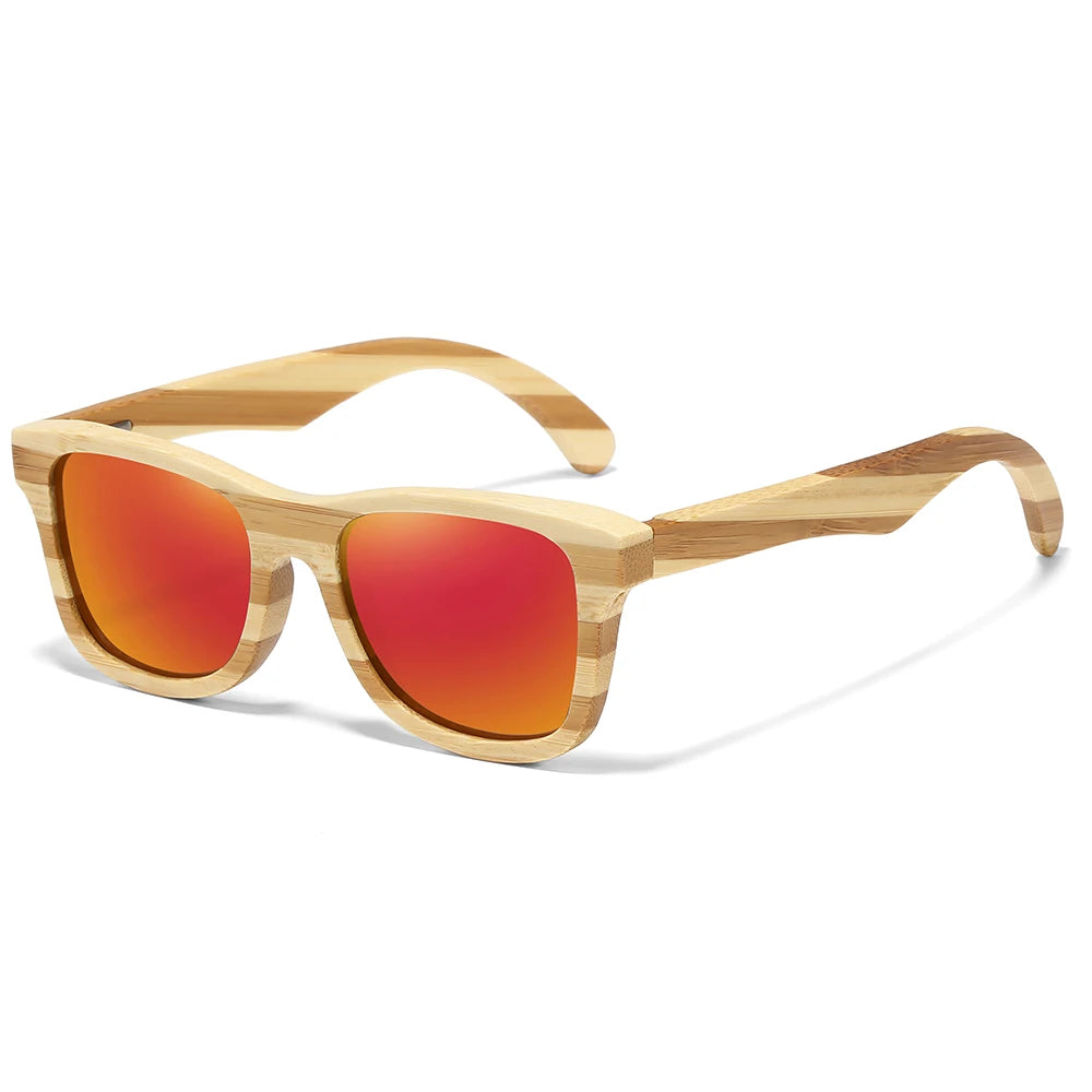 GM Natural Zebra bamboo adult sunglasses Manual polarized glasses Mirror coated lens Glasses Gift box 8621C