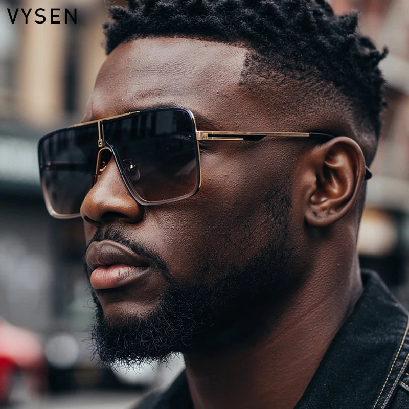 Fashion Oversized Square Sunglasses For Men Big Frame 2026 Luxury Brand Design Metal Frame Sun Glasses Man Retro Shades Eyewear